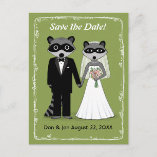 Wasberen bruiloft Save the Date Green Aankondigingskaart