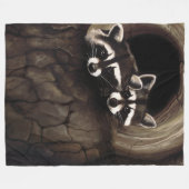 Wasberen Bruine Schattigee Boom Fleece Deken (Voorkant (Horizontaal))