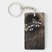 Wasberen Bruine Schattigee Boom Sleutelhanger (Voorkant)