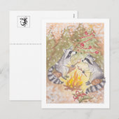 Wasberen die marshmallows roosteren Vakantie ansic Feestdagenkaart (Voorkant / Achterkant)