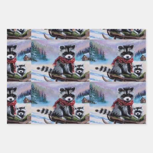 Wasberen en dieren in het wild inpakpapier vel (Voorkant 2)