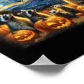 Wasberen en Possum Halloween Herfst Van Gogh Starr Poster (Hoek)