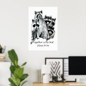Wasberen Familie Printable Muurkunst – "Samen Poster (Thuiskantoor)