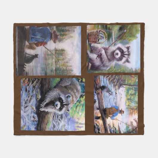 Wasberen Gevist Fleece Deken (Voorkant (Horizontaal))