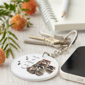 Wasberen hebben voetafdrukken achtergelaten op mij sleutelhanger (Voorkant Rechts)