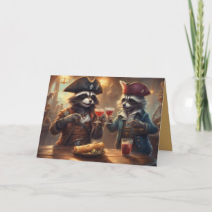 Wasberen in een bar vieren Verjaardag Feestdagen Kaart