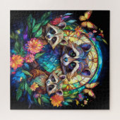Wasberen in Glas in Lood Legpuzzel (Horizontaal)