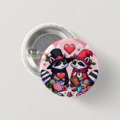 Wasberen in liefde pixelkunst ronde button 3,2 cm (Voorkant /achterkant)