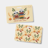 Wasberen met boeken Bibliotheek Hall Pass Badge (Voor- en achterkant)