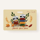Wasberen met boeken Bibliotheek Hall Pass Badge (Voorkant)