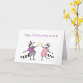 Wasberen vieren feest dier verjaardagskaart kaart (Gele Bloem)