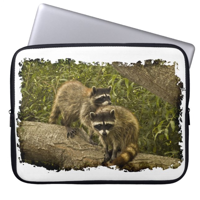 wasberen, witte rand laptop sleeve (Voorkant)