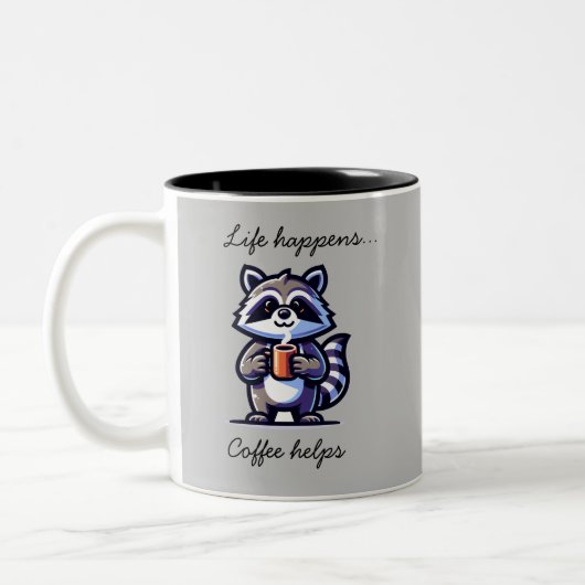 Wasbevenleven Gebeurt Koffie Helpt Grappige Mok (Links)