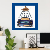 Wasbord voor auto poster (Thuiskantoor)