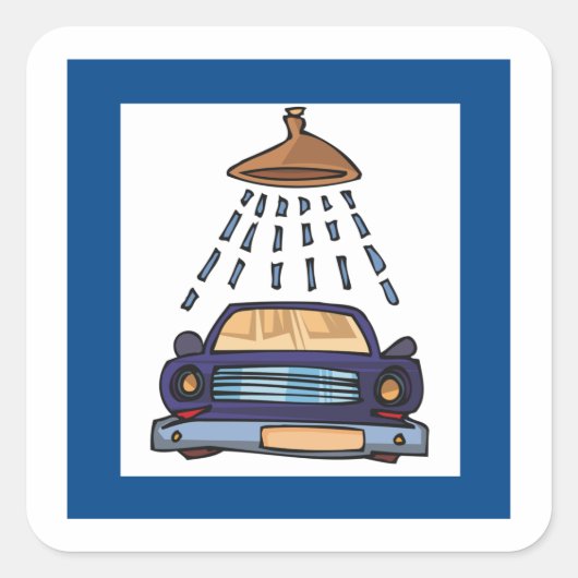Wasbord voor auto vierkante sticker (Voorkant)