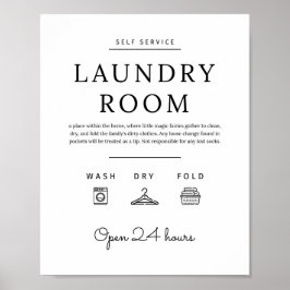 Wasbord voor wasruimte, kunstruimte voor nut poster