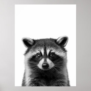 Wasbos Landschap Modern Portret zwart wit Poster