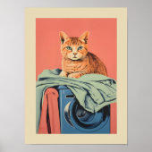 Wascat Print Roze Badkamer Prints Grappig Utilitei (Voorkant)