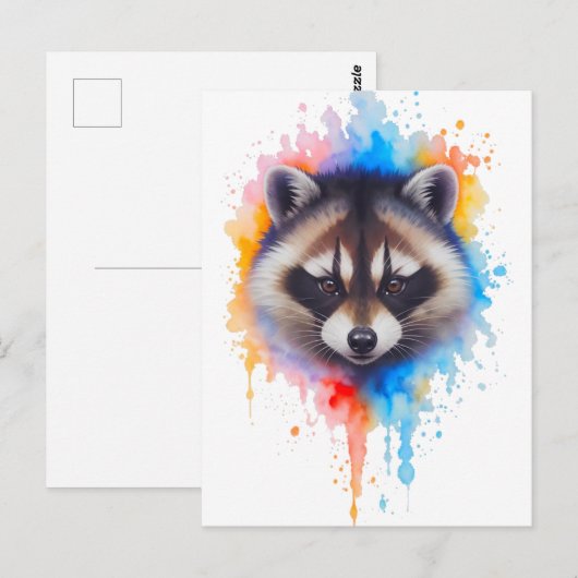 Waschbär  briefkaart (Voorkant / Achterkant)