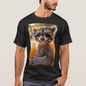Waschbär entspannt mit coolem Drink T-shirt (Voorkant)
