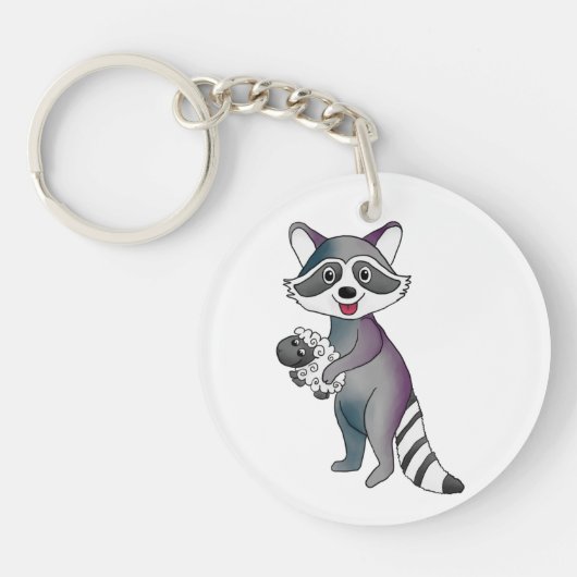 Waschbär mit Schaf Sleutelhanger (Voorkant)
