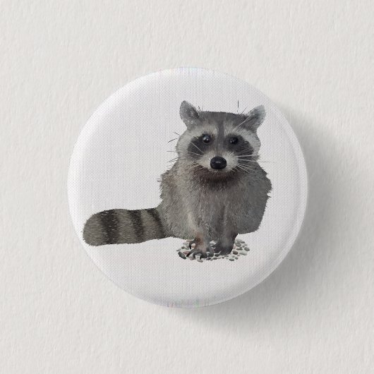 Waschbär Ronde Button 3,2 Cm (Voorkant)