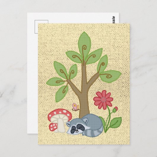 Waschbär unterm Baum Briefkaart (Voorkant / Achterkant)