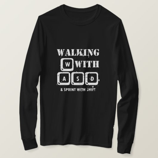 WASD - Classic PC Gamer Keyboard Movement Design T-shirt (Design voorkant)