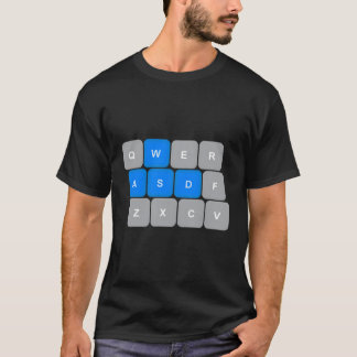WASD Computer Gaming voor PC Gamers Funny Blue T-shirt