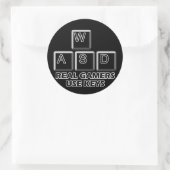 WASD - Echte gamers gebruiken sleutels Ronde Sticker (Tas)