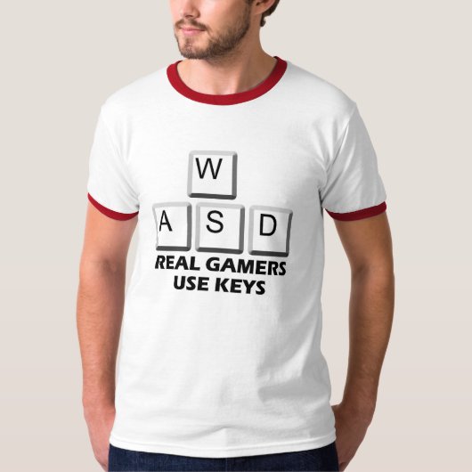 WASD - Echte gamers gebruiken sleutels T-shirt (Voorkant)