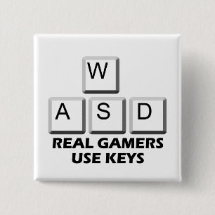 WASD - Echte gamers gebruiken sleutels Vierkante Button 5,1 Cm