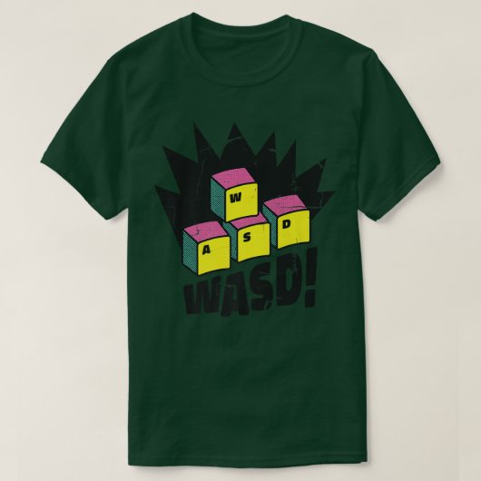 WASD Funny PC Computer Games Video Game Gaming Gam T-shirt (Design voorkant)