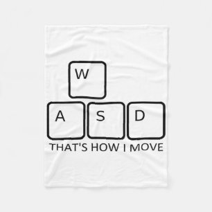 Wasd Gaming Design - Iconisch toetsenbord voor pc- Fleece Deken