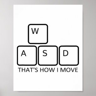 Wasd Gaming Design - Iconisch toetsenbord voor pc- Poster