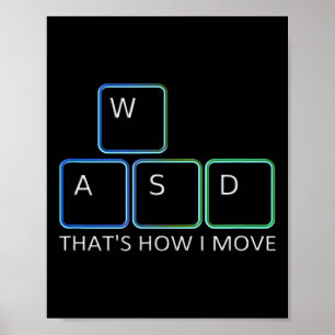 Wasd Gaming Design - Iconische pc grafische toetse Poster