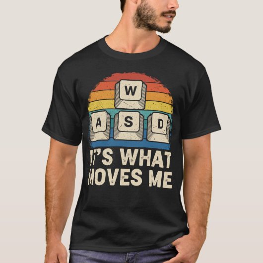 WASD-gamingtoetsen Funny pc-gamer Retro-ontwerp T-shirt (Voorkant)