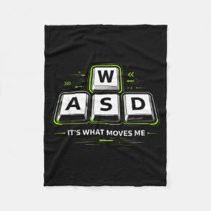 Wasd het is wat me beweegt .grappige Pc Gamer Comp Fleece Deken