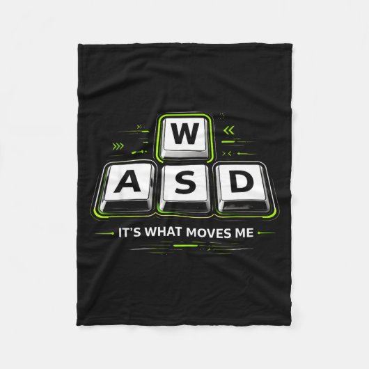 Wasd het is wat me beweegt .grappige Pc Gamer Comp Fleece Deken (Voorkant)