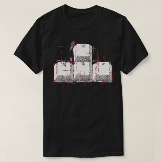WASD Keys Computer Gaming - PC Gamer T-shirt (Design voorkant)