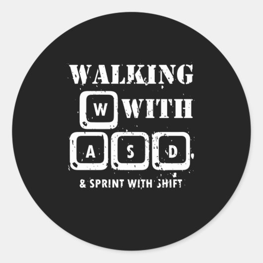 WASD - Minimalistische PC Gamer Keyboard Sticker (Voorkant)