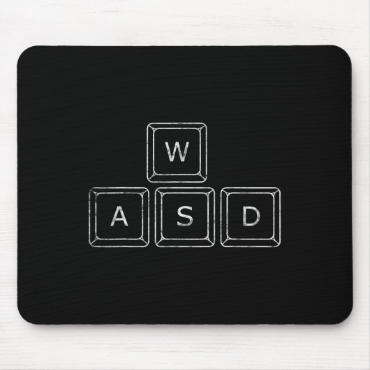 Wasd pc-gamertoetsen computer gamecadeau muismat (Voorkant)