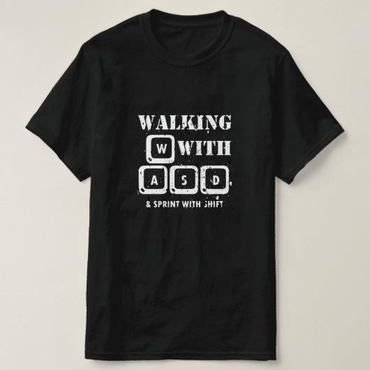 WASD - PC Gaming Esports Mode geactiveerd T-shirt (Design voorkant)