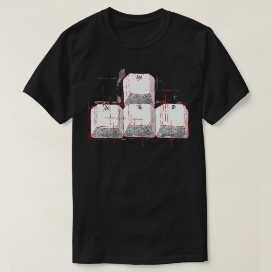 WASD-toetsen Computer Gaming PC Gamer T-shirt (Design voorkant)