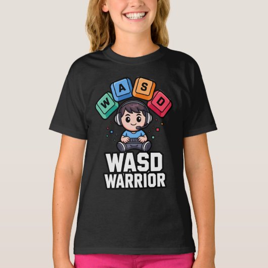 WASD Warrior PC Gamer Tshirts for Gaming (Voorkant)