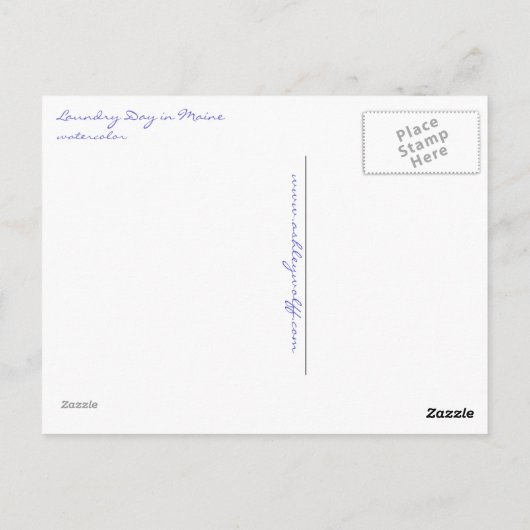 Wasdag in Maine Briefkaart (Achterkant)