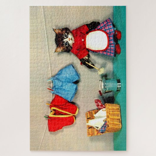 wasdag voor tabby kitten legpuzzel (Verticaal)