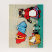 wasdag voor tabby kitten legpuzzel (Verticaal)