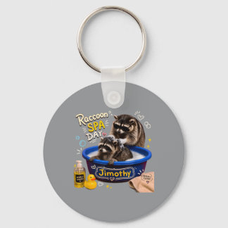Wasdag voor wasberen Jimothy bubbelbad Mooie vuiln Sleutelhanger