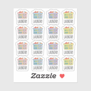 Wasdag Wasmand schoonmaak klusjes Planner Sticker